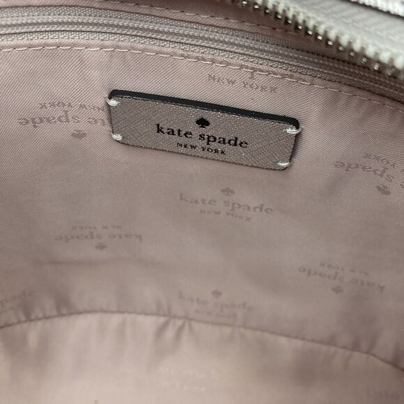 KATE SPADE Silver Glimmer Satchel Crossbody Bag Purse - Picture 7 of 13